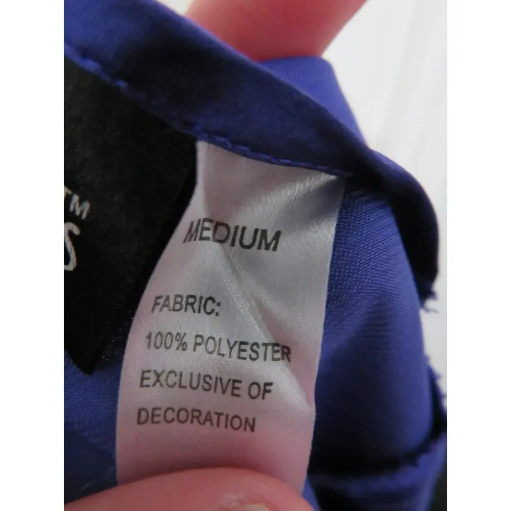 Frederick's of Hollywood Women Sz M Purple Blue Satin Slip Chemise Black Lace